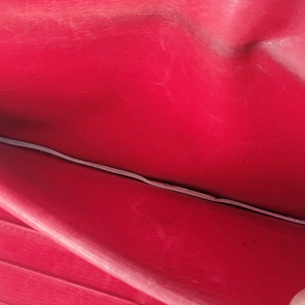 Louis Vuitton Red Epi Leather Long Wallet Card Holder Organizer Authentic